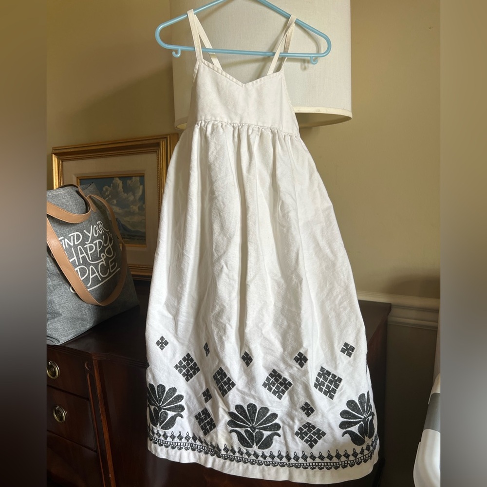 Tea Collection White Dress with Black Patterns